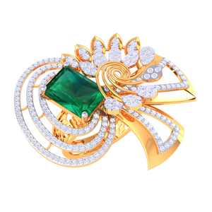 แหวนทองคำดีไซน์หรูหรา ลายนกยูง ขนาดใหญ่ สำหรับผู้หญิง เครื่องประดับชั้นดี ของขวัญสำหรับงานแต่งงานและงานปาร์ตี้ - Product Image 3