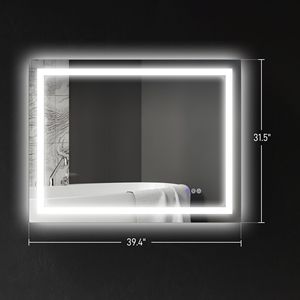 Specchio da Bagno LED Retroilluminato/Antiriflesso 39x32" con Luci, Antiappannamento, Memoria, Temperatura Colore Infinita, Montabile a Parete - Product Image 3