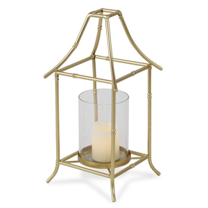 Metal & Glass <b>Hurricane</b> <b>Candle</b> Jar Holder with Metal Lid Christmas Home Decor Customizable Size & Color - Product Image 2