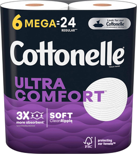 Papel higiénico Cottonelle UltraComfort de 2 capas, 3-7/8" x 4", blanco, 268 hojas por rollo, paquete de 12 rollos - Product Image 2