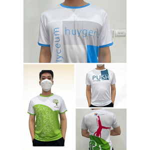 T-shirt décontracté à manches courtes pour homme VBS DeLinde, imprimé vert et blanc, col en V, séchage rapide, vêtements d'été - Product Image 4
