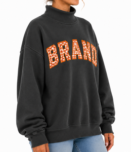 เสื้อสเวตเชิ้ตคอกลมโอเวอร์ไซส์สำหรับผู้หญิง พิมพ์ลายตัวอักษร "BRAND" ทรงปกติ สวมใส่สบายๆ ในฤดูใบไม้ร่วง ผลิตจากผ้าฝ้ายถัก - Product Image 2