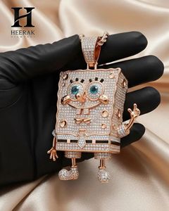 Pendentif de luxe personnalisé en or rose, entièrement pavé de diamants, motif personnage de dessin animé, thème film, pour fournisseur de bijoux - Product Image 2