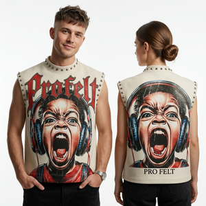 Apparel Clothing Whole Sale High Quality Sleeveless Tank Top Men Streetwear Punk Rock Print Cotton Casual Summer T Shirts - Product Image 2