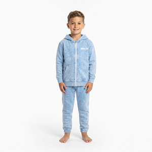Conjunto de Sudadera con Capucha y Pantalones Deportivos de Algodón para Niños, Lavado Ácido, Cierre Completo, Ropa Deportiva Informal para Niños, Venta al Por Mayor - Product Image 1
