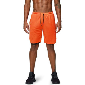 Pantalones Cortos Deportivos 2 en 1 para Hombre, de Tela Oxford, Cintura Media, Cierre de Cremallera, Ecológicos, de Secado Rápido, Transpirables, Compresivos, para Correr y Gimnasio - Product Image 4