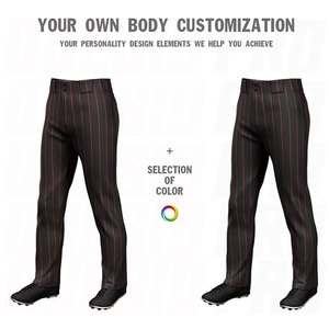 Unisex Open Bottom Pinstripe Elastic Baseball Pant Regular Fit Full <b>Athletic</b> Training Uniform Custom Logo Short Anti-Bacterial - Product Image 4