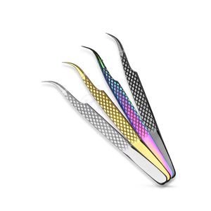 Pinces à cils noires haute précision à pointe courbée, outils professionnels pour extensions de cils, pour maquilleurs, marque privée - Product Image 2