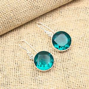 Pendientes de Plata de Ley 925 con Delicada Gema de Indicolita, Joyería Hecha a Mano con Indicolita, Regalo de Compromiso - Product Image 1