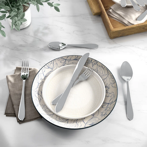 Modern Stainless Steel <b>Flatware</b> Set High Mirror Polish Dishwasher Safe Cutlery Spoon Fork Knife for Dining - Product Image 1