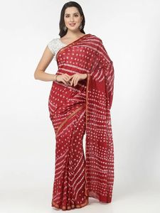 Indian Rajasthani Style Bandhani <b>Art</b> Silk Saree - Product Image 2