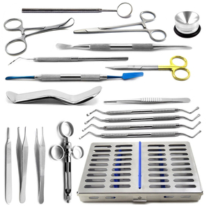 Kit de 19 Piezas de Instrumentos Quirúrgicos Dentales, Bandeja de Esterilización para Cirugía Oral e Implantes - Product Image 1