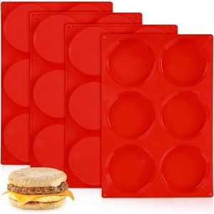 Molde de silicona de 4 pulgadas para muffins, molde jumbo para hornear en horno para muffins ingleses, whoopie pies, sándwiches de desayuno, herramientas para pasteles de huevo - Product Image 1