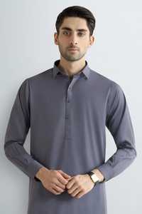 Ensemble Salwar Kameez brodé pour hommes grandes tailles, pour mariage et fêtes, design ethnique moderne, en soie et rayonne, vente en gros - Product Image 4