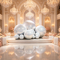 Ballons miroir gonflables blancs brillants de grande taille pour décoration de Noël, sphères de 40 cm, 60 cm, 80 cm, 100 cm, 150 cm, 200 cm, boules miroir gonflables