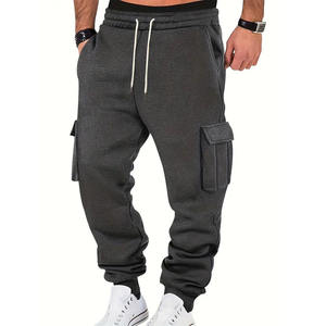 Pantalones Deportivos Cargo de Forro Polar Ligero Azul Premium, Bolsillos Utilitarios, Cintura Ajustable con Cordón, Personalizados, Venta al Por Mayor, Moda, Secado Rápido - Product Image 3