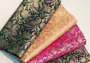 Telas de Seda Brocada, Textil Jacquard Pesado, Material de Diseño para Prendas Étnicas, Tela Brocada Tradicional al por Mayor - Product Image 2