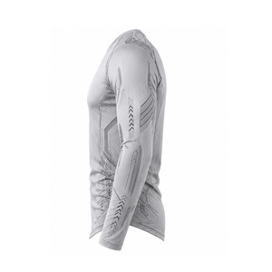 T-shirt de compression pour homme, vêtements de sport personnalisés, vêtements de sport pour la salle de sport, entraînement, séchage rapide, respirant, extensible, fitness, automne, imprimé, OEM - Product Image 1