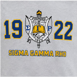 เสื้อสเวตเชิ้ตคอกลม Sigma Gamma Rho 1922 สำหรับผู้ชาย สีเทา ผ้าฝ้ายถัก สวมใส่สบาย พิมพ์ลายโลโก้ด้านหน้า ทรงปกติ - Product Image 6