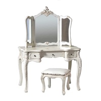 Meuble de chambre à coucher français en bois massif d'acajou, coiffeuse vintage sculptée, style européen, pour hôtel, coiffeuses de maquillage, rangement