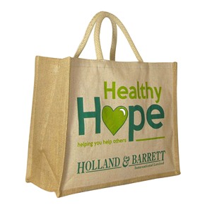 Jute <b>Dot</b> Pattern Medium Tote Bag Hand Length Handle Wholesale Promotional Shopping Bag for Supermarket/Groceries Use Natural - Product Image 6