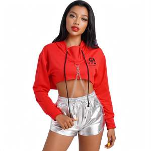 <b>GYM</b> ACTIVE Eco-Friendly Quick Dry Breathable Casual Style High Quality Canvas Material Women's Crop Top Hoodie <b>Sweatshirt</b> Washed - Product Image 1