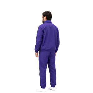Men's Purple Polyester Tracksuit Full <b>Zip</b> Stand Collar Casual Solid Color Autumn Wear <b>with</b> Side <b>Pockets</b> Regular Fit - Product Image 5
