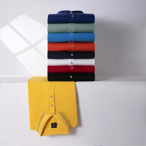 เสื้อโปโลผู้ชายสีขาวเรียบง่าย ผ้าฝ้าย 100% ปักลาย  รับสั่งทำโลโก้ - Product Image 4