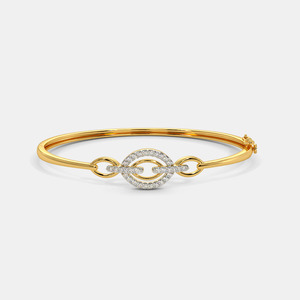 Brazalete Abierto de Oro con Diamantes en Forma de Infinito - Product Image 1
