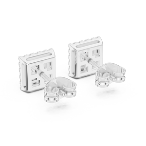 Boucles d'oreilles minimalistes en diamant de laboratoire taille princesse en argent de luxe certifiées IGI, bijoux fins pour femmes - Product Image 3