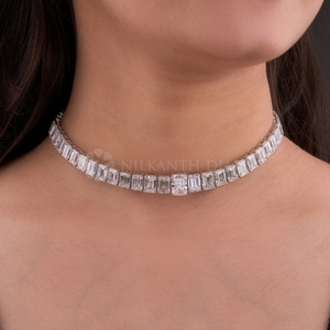 Elegante Collar de Diamantes Cultivados en Laboratorio con Corte Radiante para Mujer, Venta al por Mayor - Product Image 3