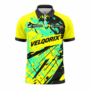Polo à col zippé personnalisé pour équipe de drag racing, unisexe, séchage rapide, uniforme de sport automobile de descente, grande taille, OEM - Product Image 2