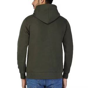 Hot Selling Men's Solid Front Hooded Fleece Pullover <b>Hoodies</b> Breathable Quick Dry with Digital Printing <b>Plain</b> Dyed for Winter - Product Image 2