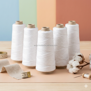 100% Cotton Ring Spun <b>Yarn</b> Bleached White Textile Weaving Thread Moisture Absorbent Spun <b>Yarn</b> for Fabric Manufacturing - Product Image 2