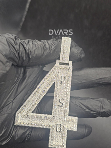 Nouveauté : Pendentif personnalisé Hip Hop en argent sterling avec moissanite, pendentif numéro et initiales, pendentif lettre et numéro personnalisés - Product Image 5