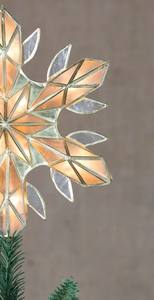 Adorno de estrella de metal dorado hecho a mano con copo de nieve iluminado para la punta del árbol de Navidad, para luces LED, decoración brillante para el árbol de Navidad. - Product Image 5