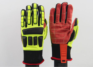 Guantes de Trabajo Resistentes a Impactos con Acolchado de TPR Amarillo Neón de Alta Calidad, Forro de Kevlar, Protección de Nudillos Nivel 6 ANSI/ISEA, Sin Recubrimiento - Product Image 2