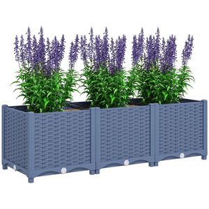 Jardinera Elevada Azul y Maceta para Exteriores, Práctica Caja de Plantación para Flora Exterior - Product Image 5