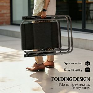 Sedia Pieghevole Nera a 2 Pezzi per Uso Esterno in Cortile e Giardino - Product Image 3