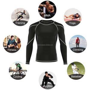 Rashguard MMA personnalisable de haute qualité, grande taille, manches longues, vêtements de bain pour le surf, pour le BJJ, le Jiu Jitsu, les combats MMA, les chemises d'entraînement - Product Image 3