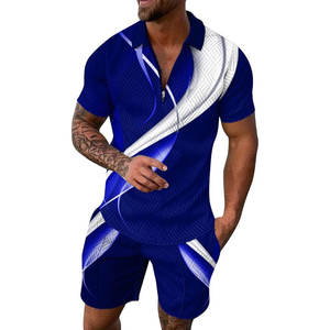 Ensemble court anti-rides pour homme en coton respirant, nouvelle mode, produit élégant, différents ensembles courts sublimés pour homme - Product Image 1