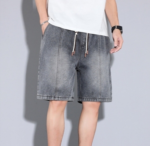 Pantalones Cortos Bermuda Casuales para Hombre, Color Azul Claro, de Algodón, con Cordón en la Cintura, Bolsillos, Tejido Transpirable, Corte Medio - Product Image 5