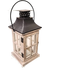 Vintage Wooden Decorative <b>Lantern</b> <b>Candle</b> Holder Rustic Farmhouse Wedding Centerpiece <b>Lantern</b> for Table Mantle Wall Hanging - Product Image 1
