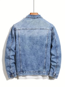 New Style Casual Streetwear Coat Custom <b>Long</b> Sleeve Denim <b>Jacket</b> Wholesale High Quality Denim <b>Jackets</b> - Product Image 1