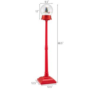 Lampione Natalizio Decorativo da 1,5 m con Babbo Natale/Pupazzo di Neve/Albero Rotante a 360 Gradi, 15 LED Colorati, 8 Melodie, 2 Modalità, Luci Natalizie - Product Image 3