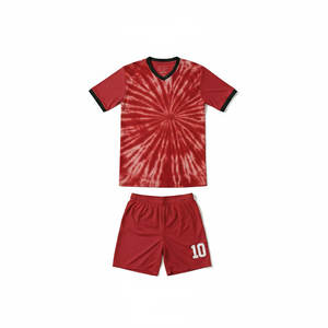 Tenue de football d'équipe en gros, ensemble maillot et short de football, personnalisable avec nom d'équipe sur le devant, anti-UV, respirant, sublimé, séchage rapide - Product Image 1