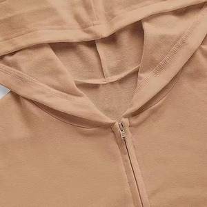 Women's Loose Long Sleeved Pullover Cotton French Terry Blank Oversized Custom Made Cropped Top Women's Hoodie - Product Image 6