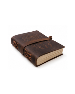 Owl Dreamcatcher Leather Journal – Boho Embossed Cover, Handmade Vintage <b>Diary</b> with Deckle Edge Paper - Product Image 1
