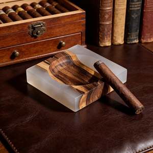 Premium Quality Handcrafted Wood Resin Classic Square Ashtray for Cigar Smoking Home Office & Bar Use - Product Image 5