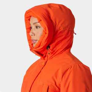 Women's <b>Quilted</b> Jacket Hooded Full Sleeve Solid Color Winter Wear Polyester Wadding Thick <b>Single</b> Breasted Long Coat - Product Image 6